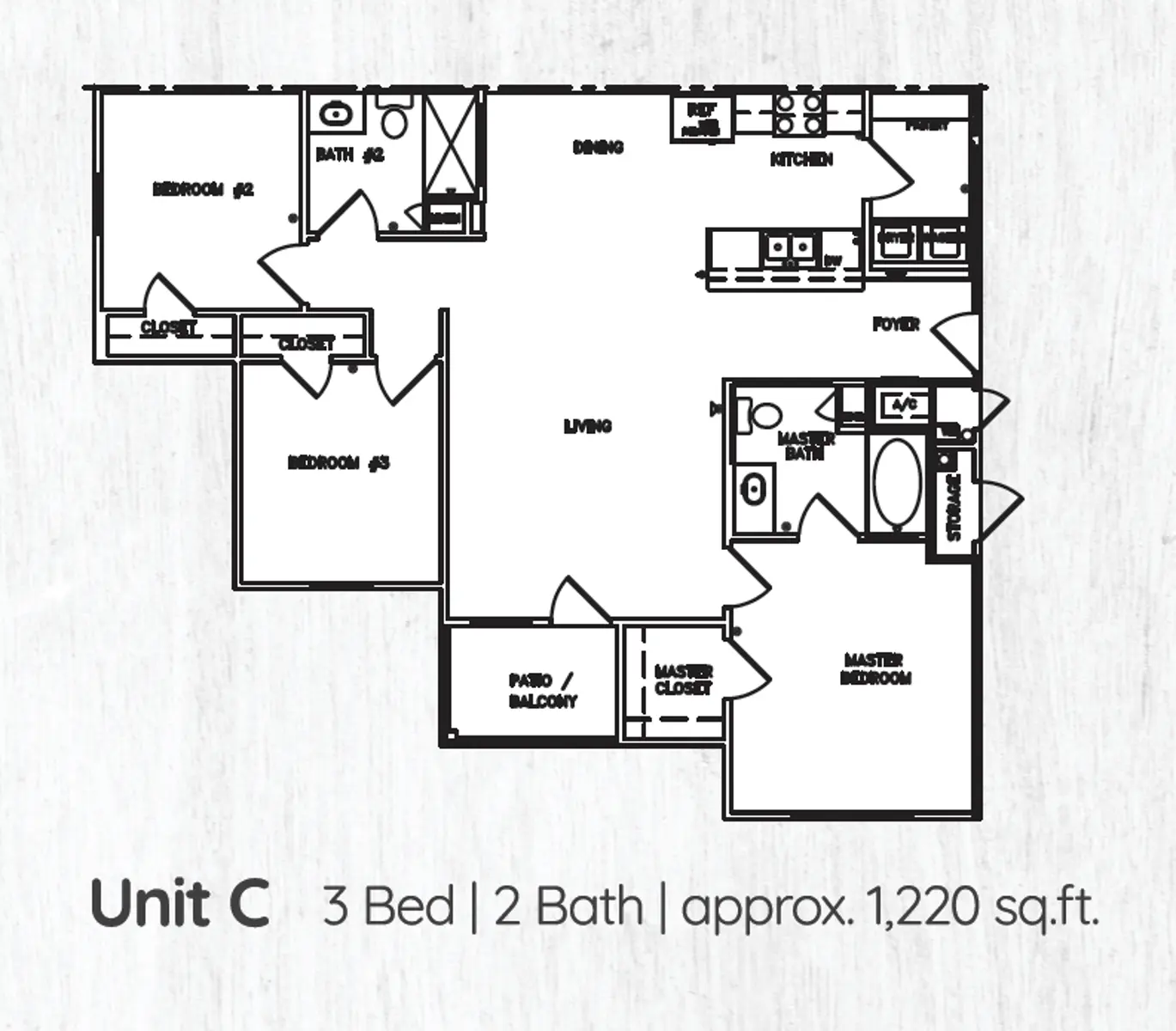 3 bed 2 bath