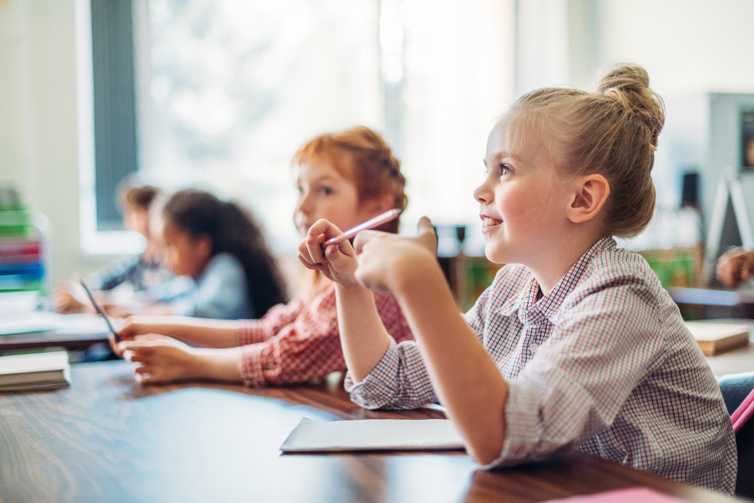 Children at school stock image 