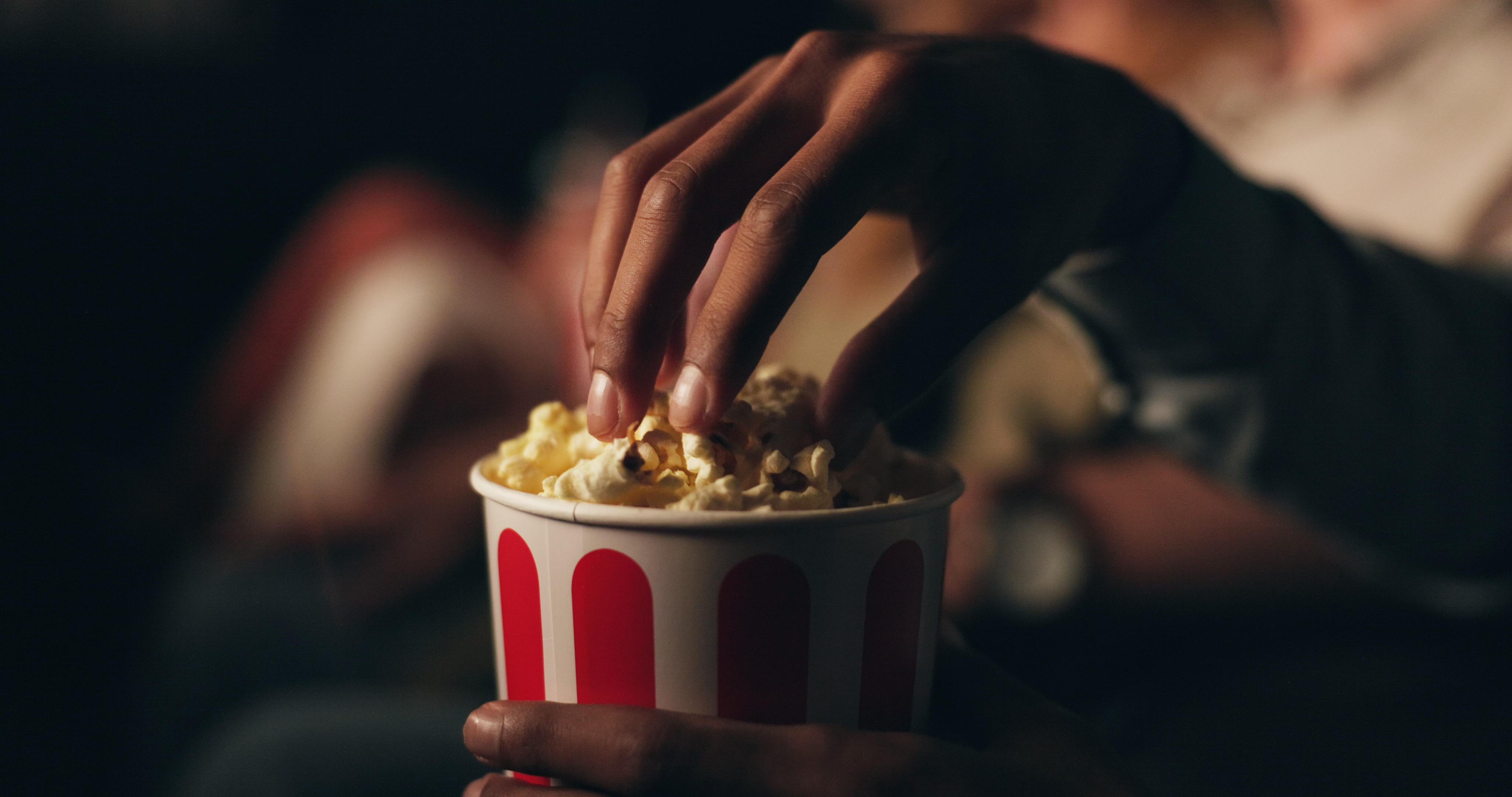 Movie theater popcorn stock image 