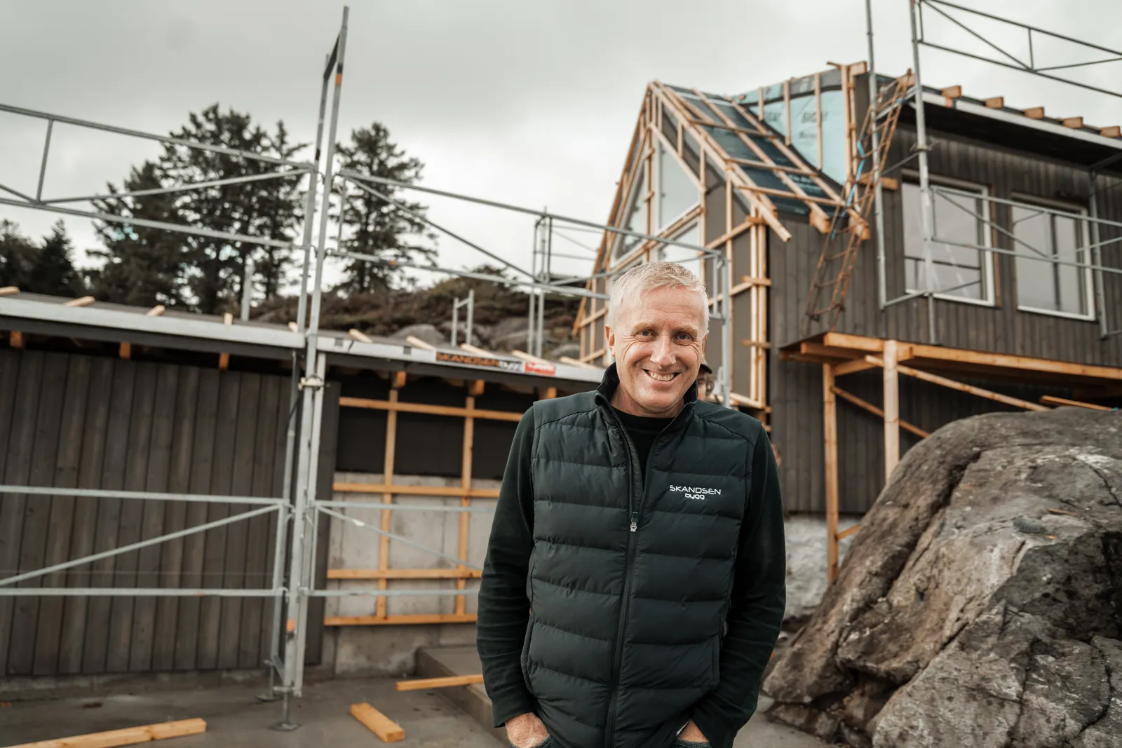 Oddleif Skandsen på byggeplass i Egersund
