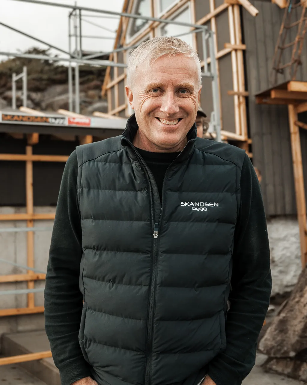 Oddleif Skandsen på byggeplass