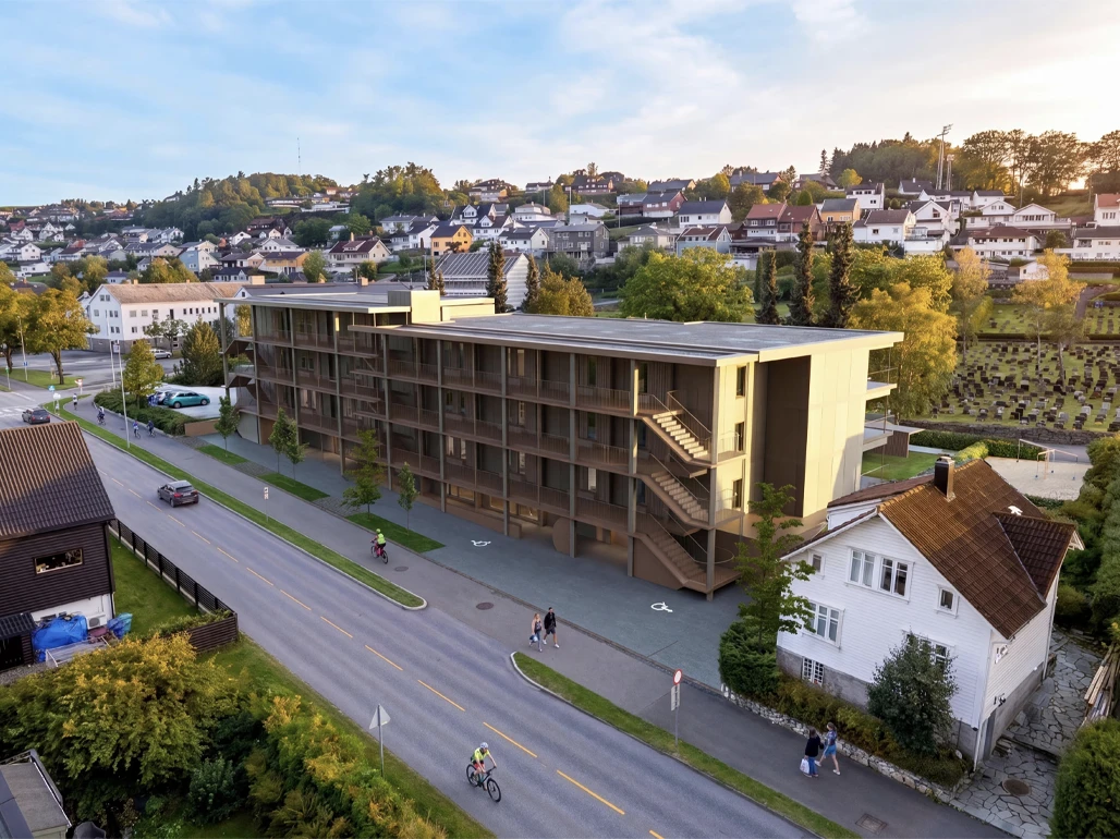 Byggeplassen i Årstaddalen sett ovenfra