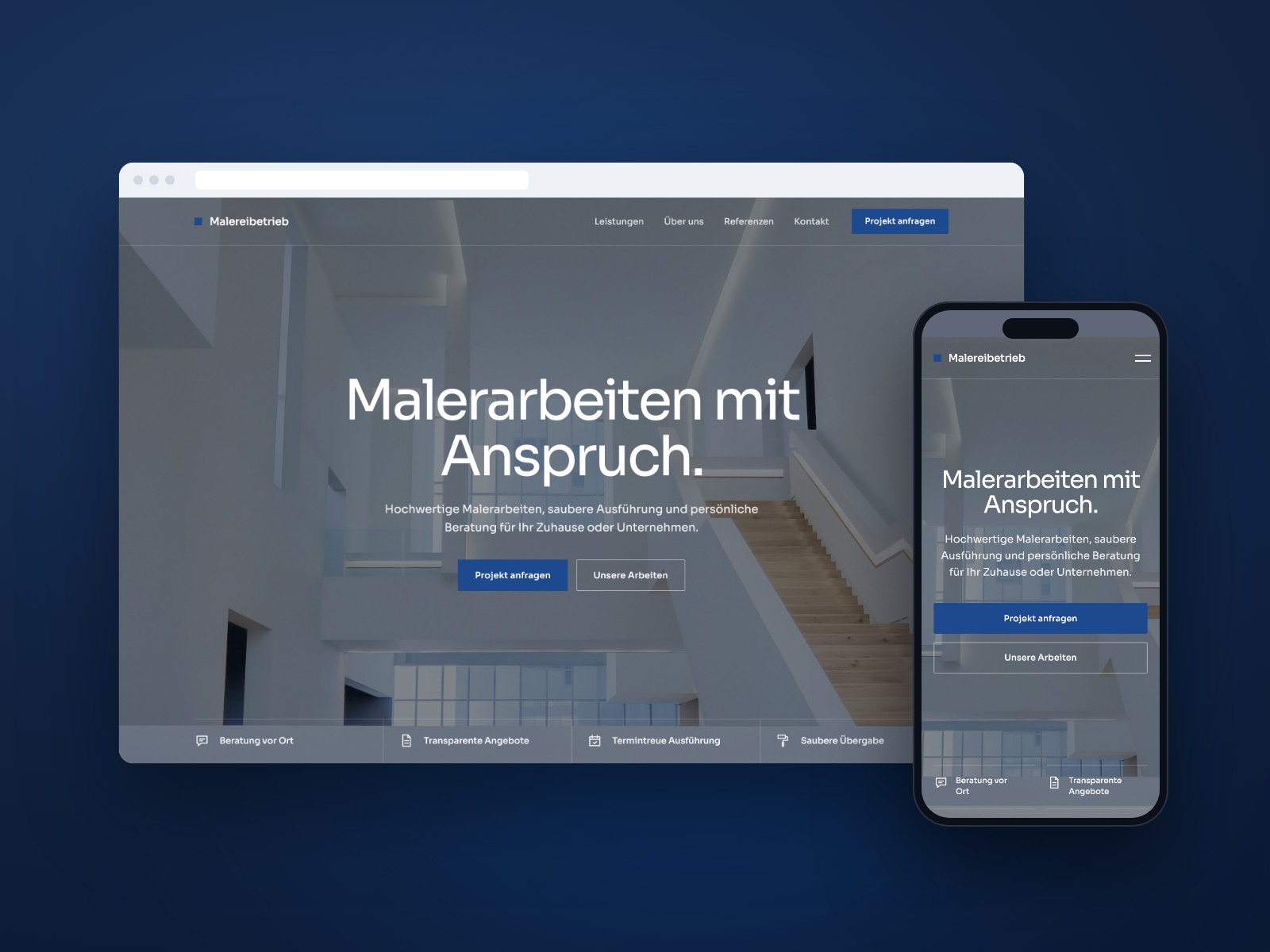 Website für einen Malerbetrieb