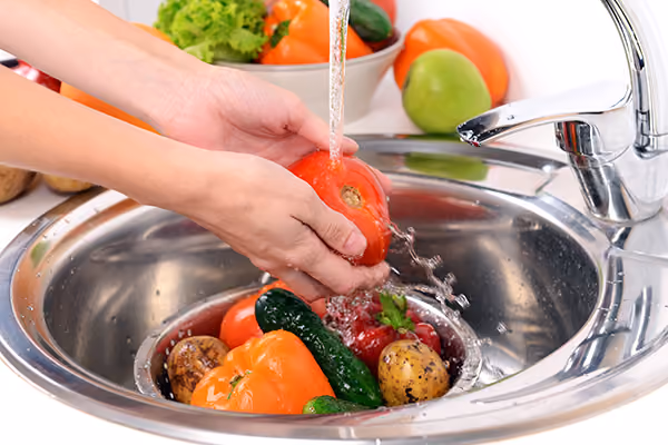 Food preparation at Regina Caterers
