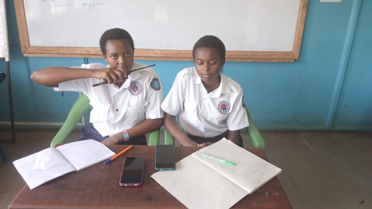 EMT students studying