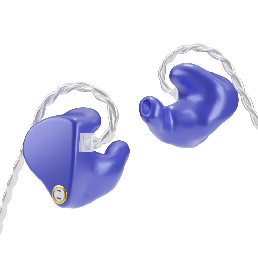 Evolve Ambient formstøpte in-ear-monitorer i blå utførelse med kabel