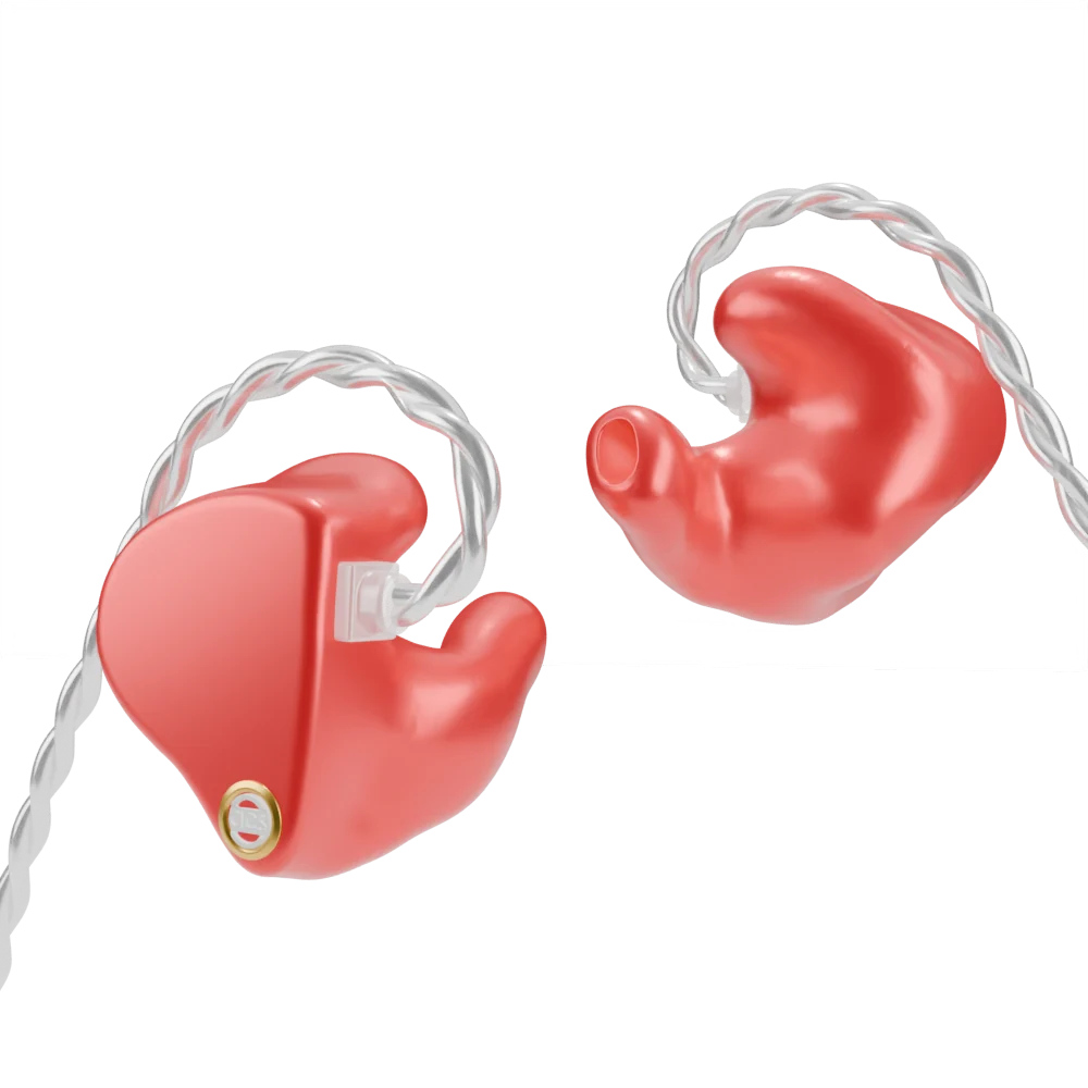 Evoke2 Ambient formstøpte in-ear-monitorer i rød utførelse med kabel