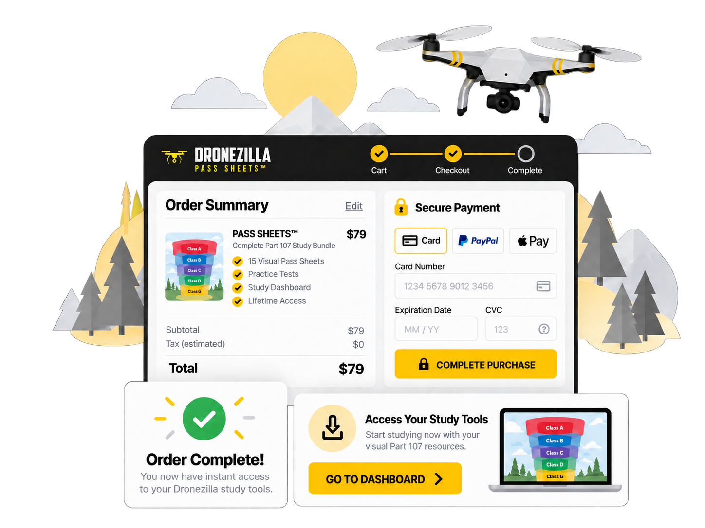 Dronezilla PASS SHEETS checkout bundle, $79