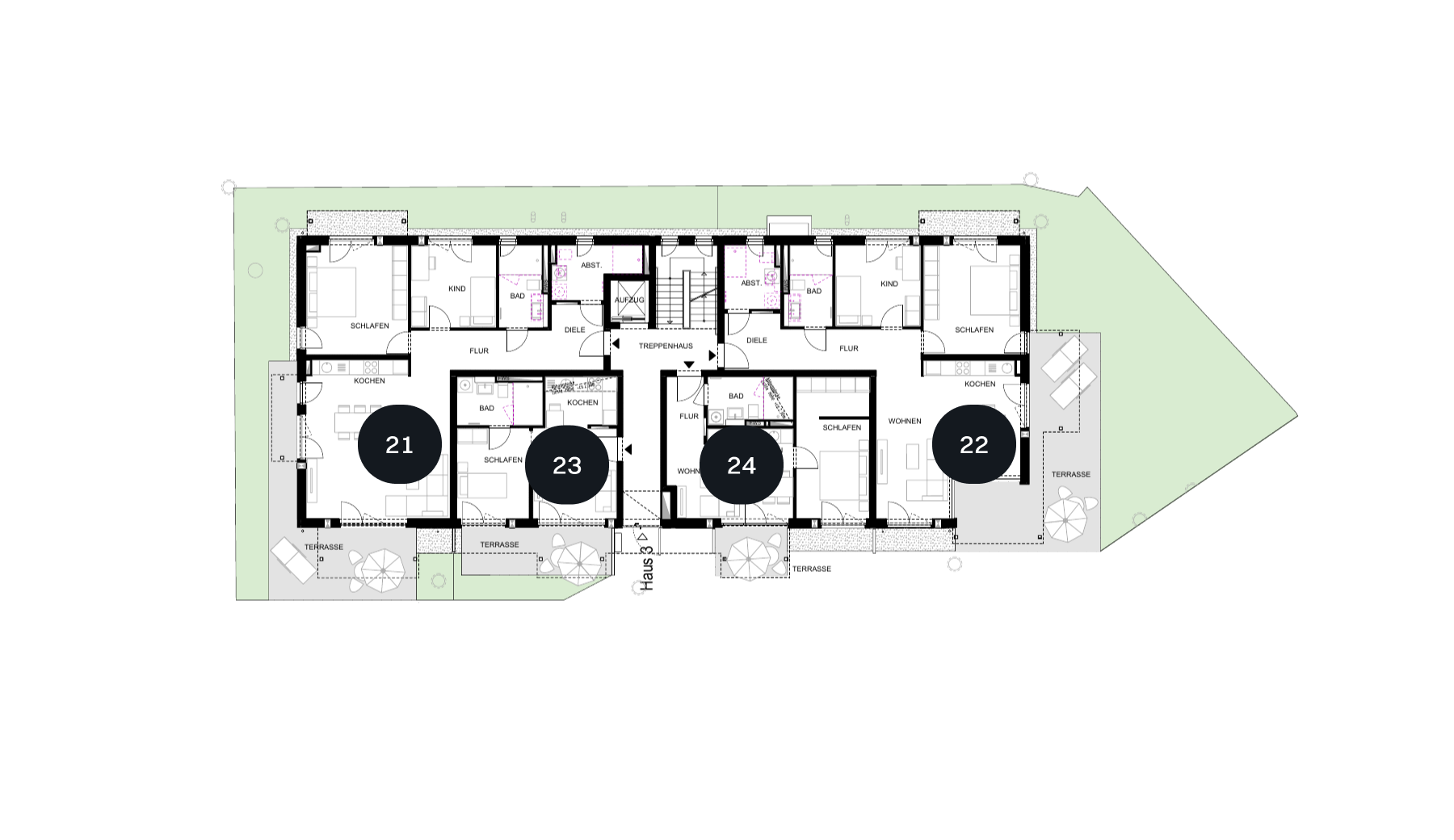 Lage der Wohnung im Etagenplan