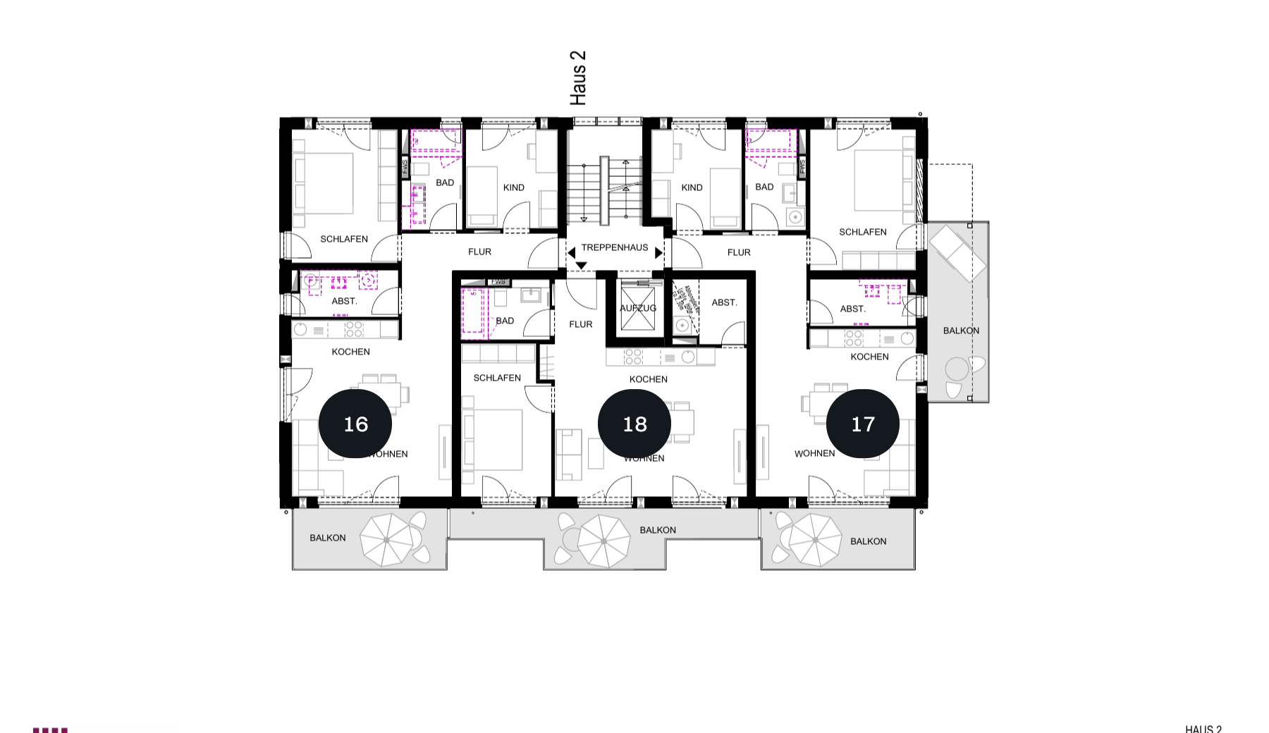 Lage der Wohnung im Etagenplan