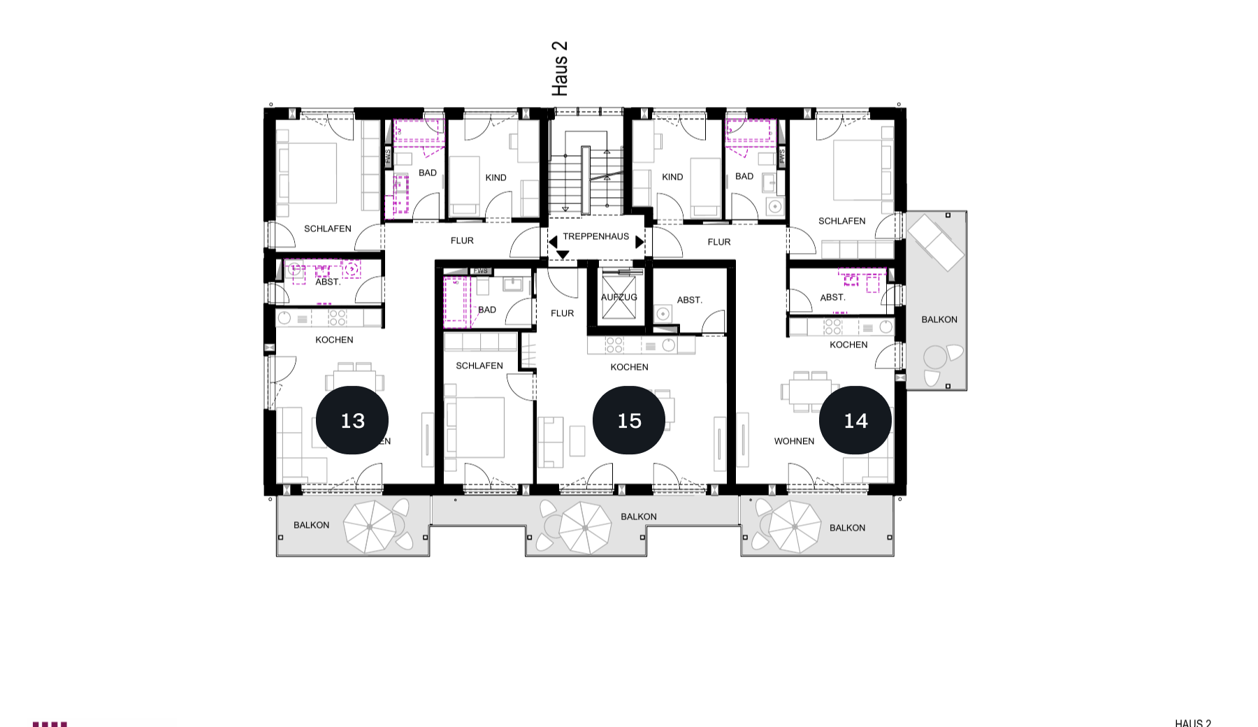 Lage der Wohnung im Etagenplan