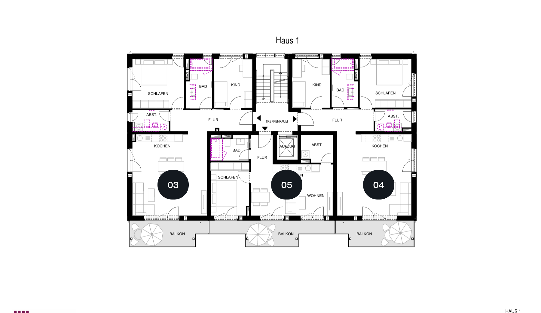 Lage der Wohnung im Etagenplan