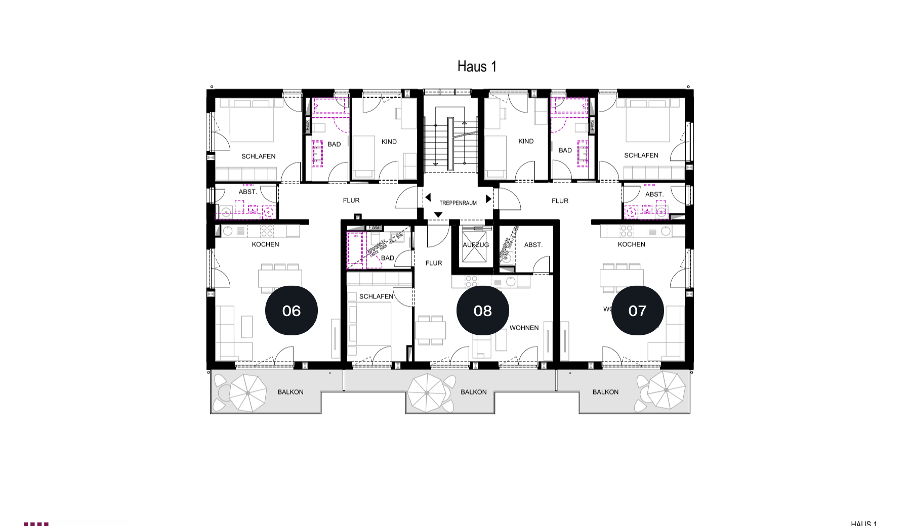 Lage der Wohnung im Etagenplan