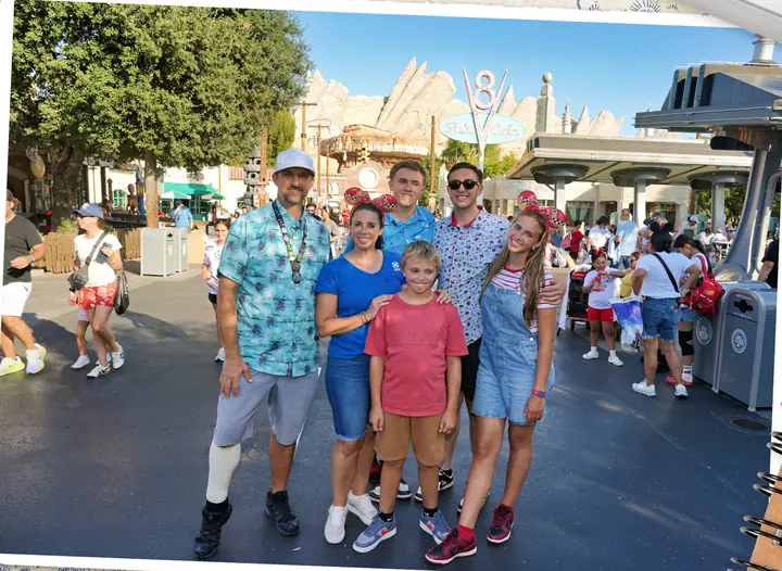 Family photo in Cars Land