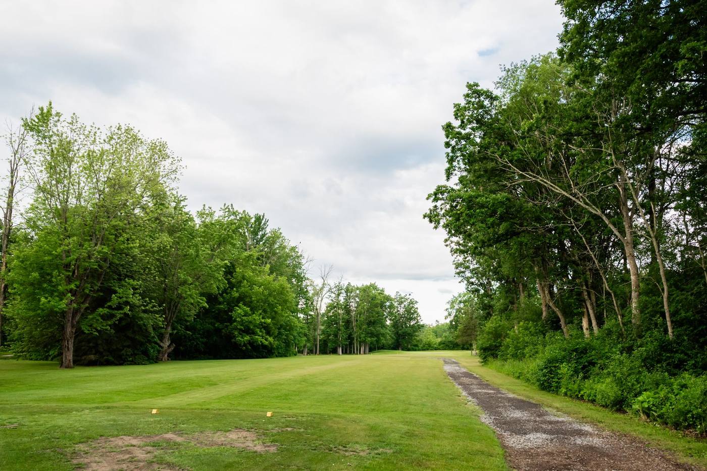 Tee shot view down the first fairway