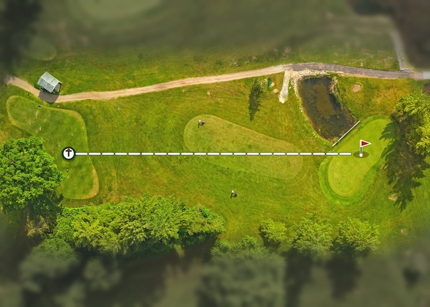 Aerial view of hole 2, Kelpie
