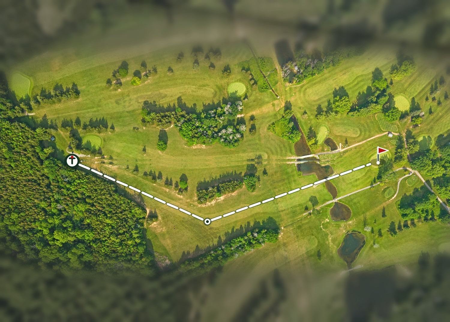 Aerial view of hole 4, The Oxter