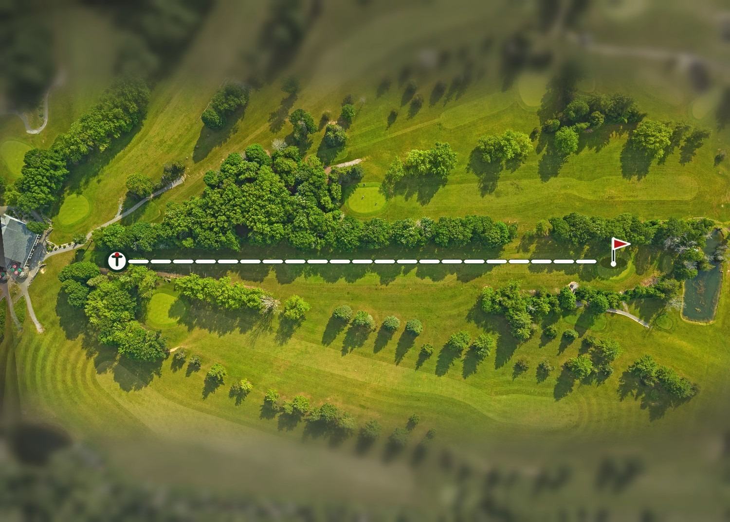 Aerial view of hole 13, Scunner