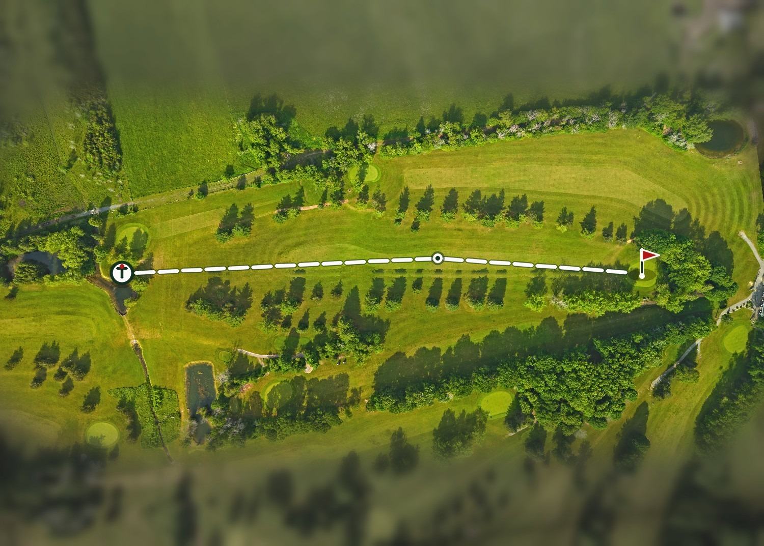 Aerial view of hole 12, Spurtle