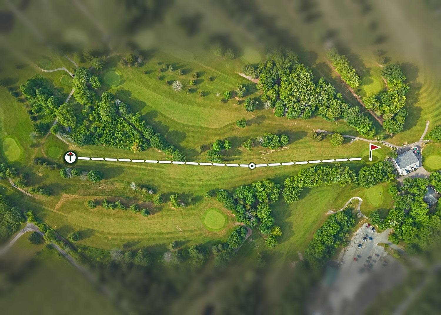 Aerial view of hole 18, Braw Laddie