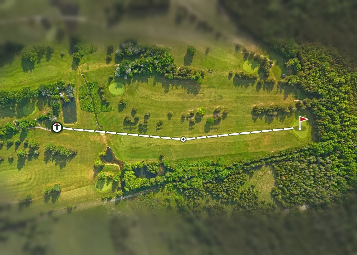 Aerial view of hole 14, The Burn