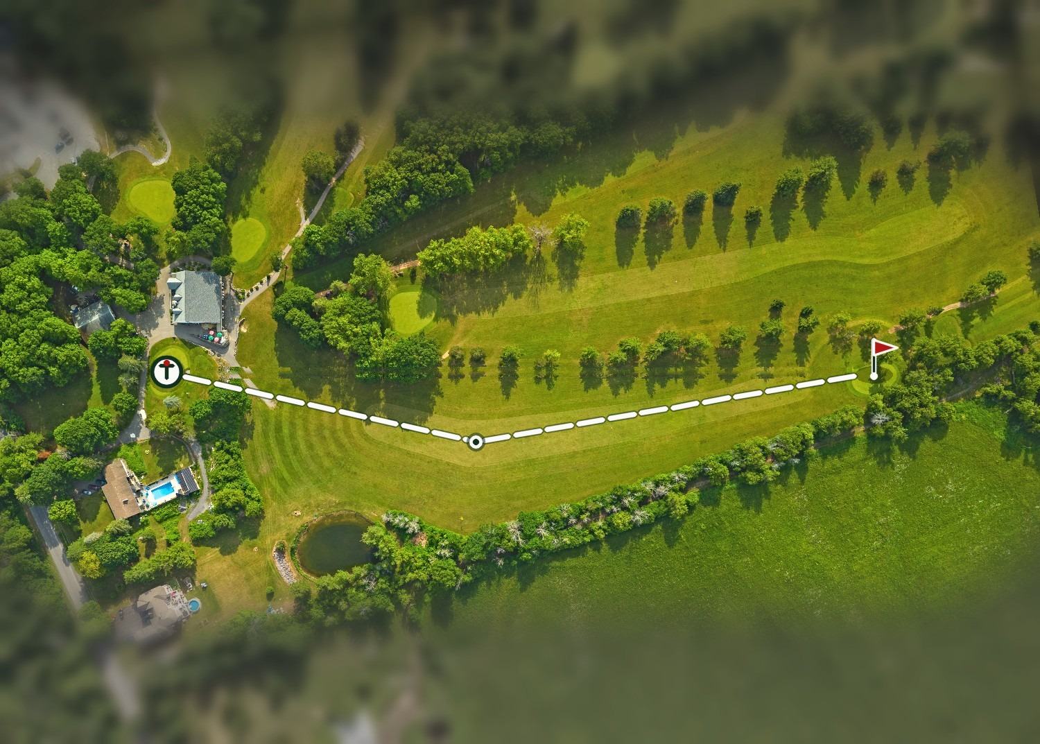 Aerial view of hole 10, Ben Camden