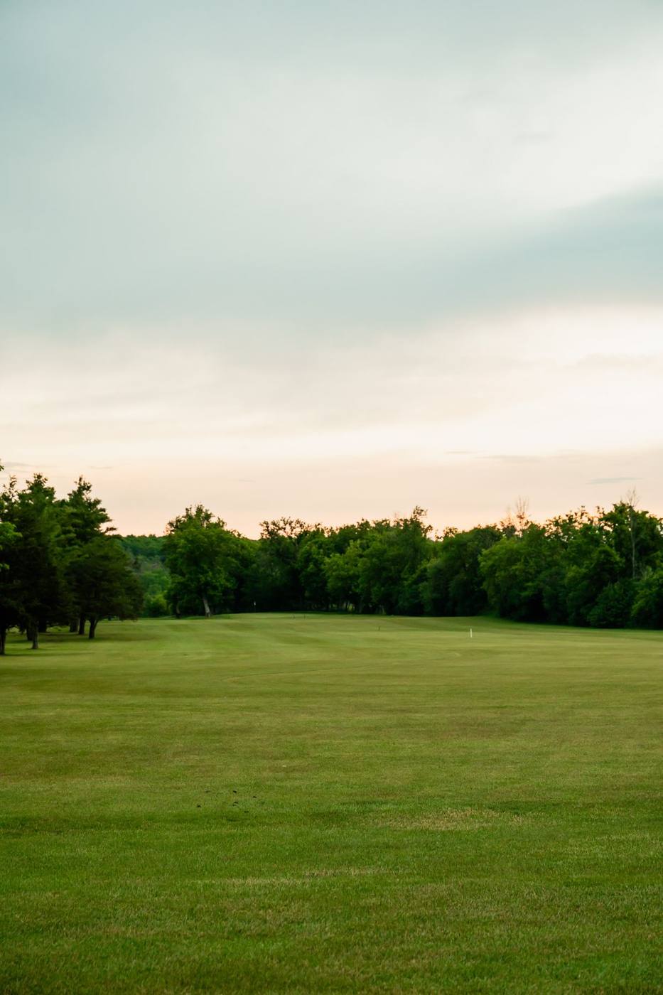 Open fairway at dusk