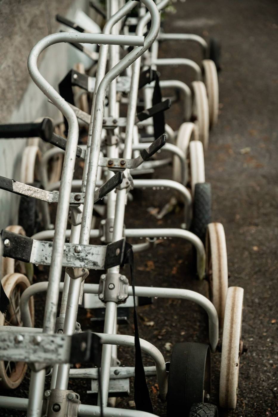 Pull carts lined up