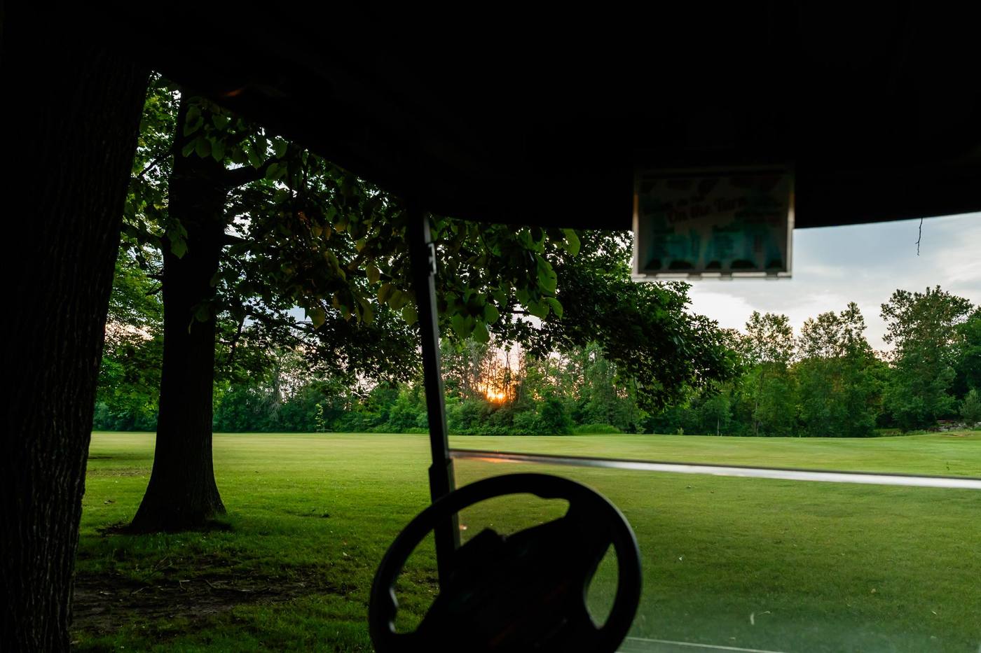 Dusk from under the cart canopy