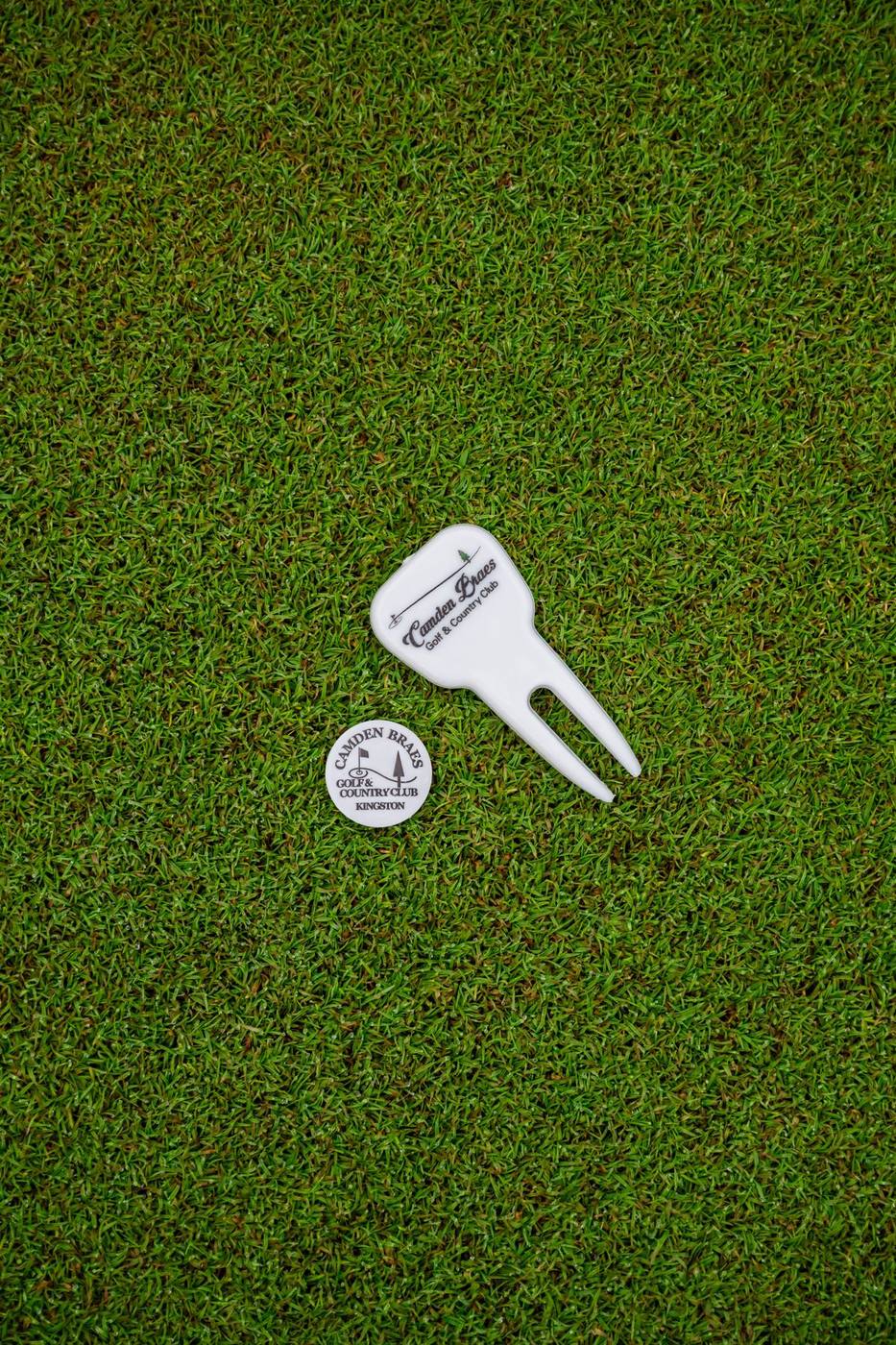Bamboo ball marker and divot tool