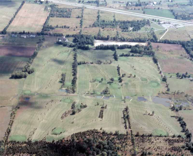 Fairway with golfers and a cart