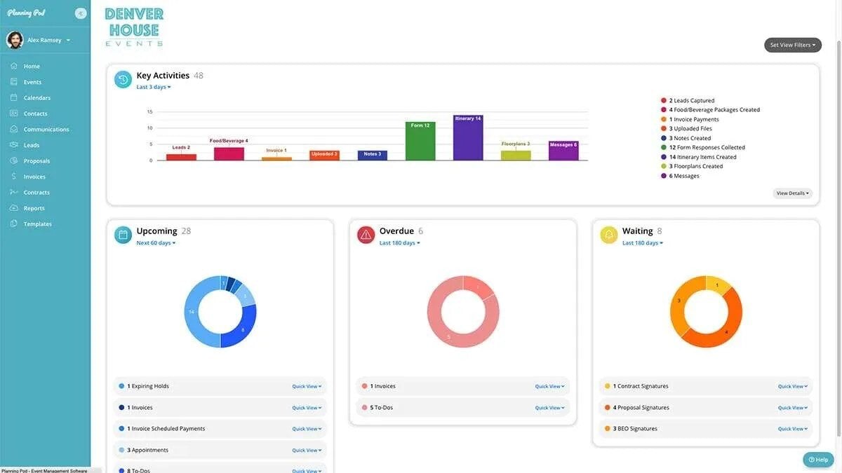 Planning Pod Home Page Dashboard