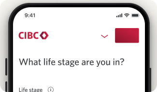 Occupation Selector screen asking the client to select their life stage.