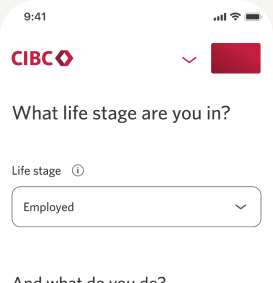 Occupation selector interface