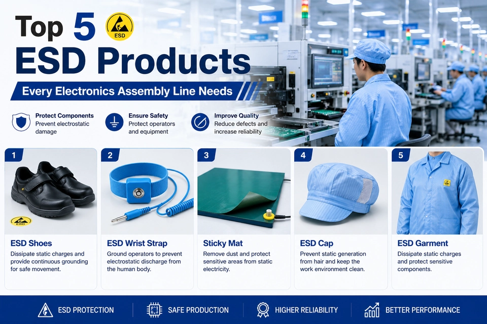 Top 5 ESD Products Every Electronics Assembly Line Needs