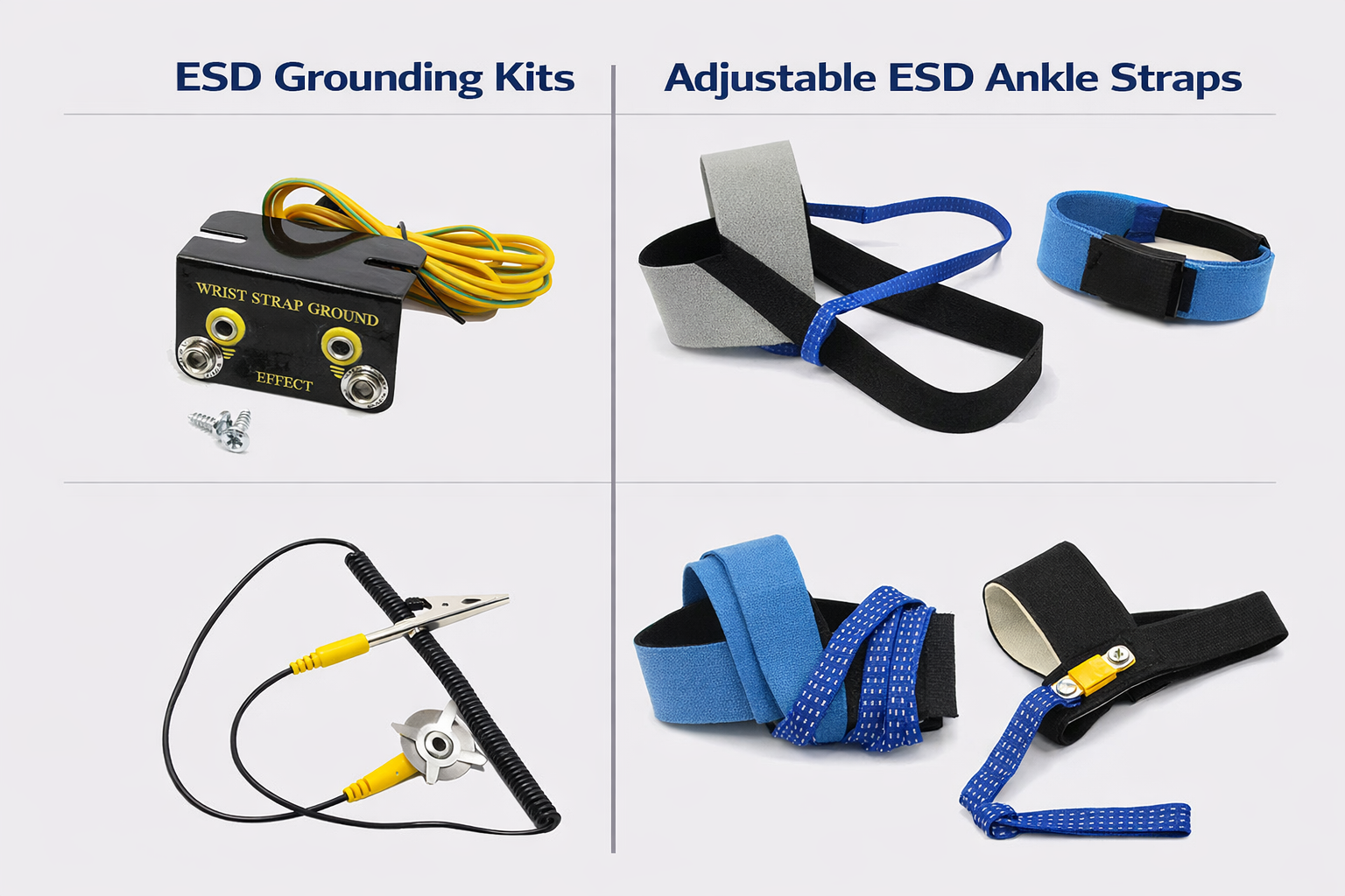 ESD Wrist Straps for Electronics Assembly and Grounding