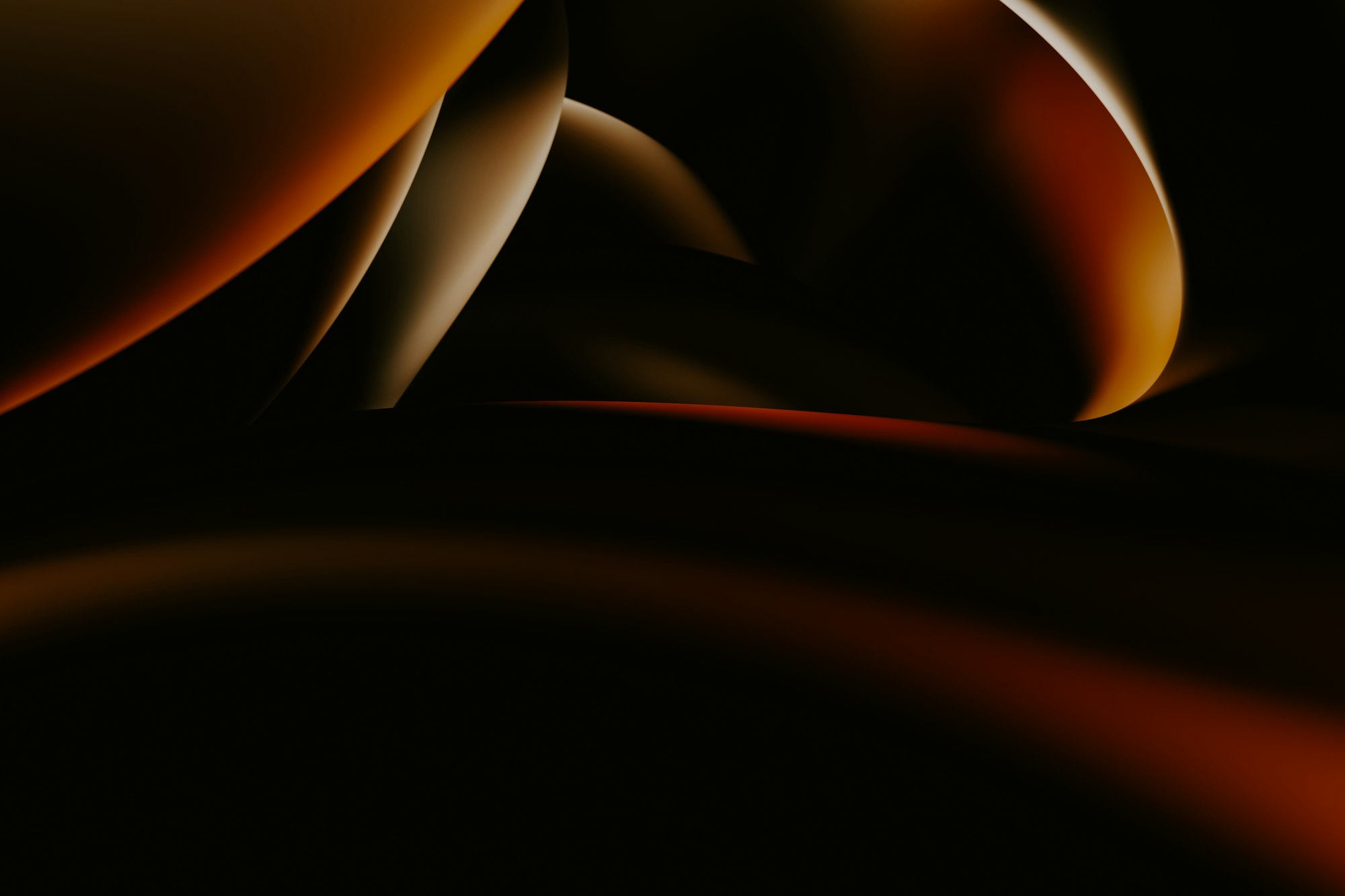 Abstract flowing copper shapes on a dark background.
