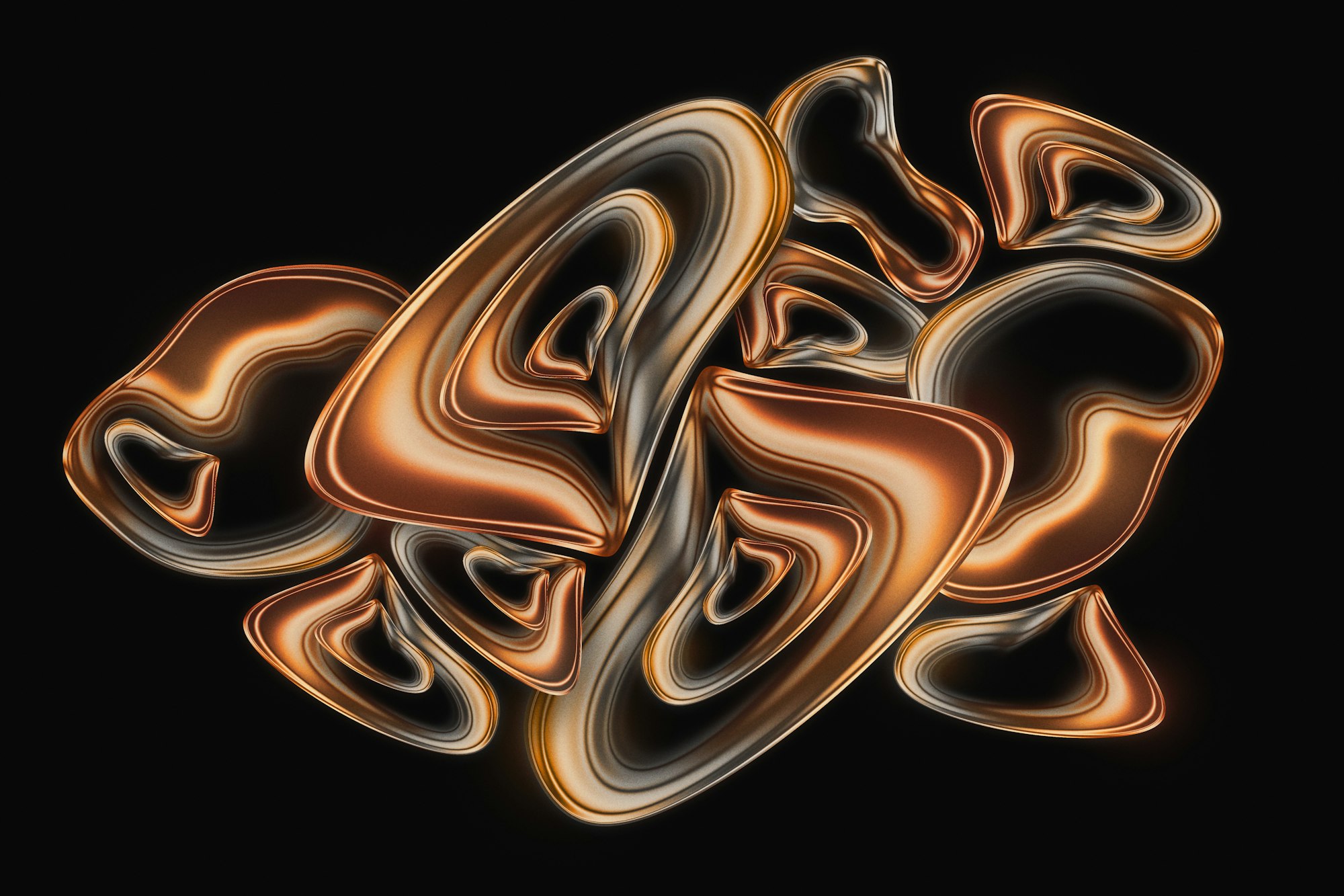 Abstract copper-toned artwork for the Reef Technologies engagement.