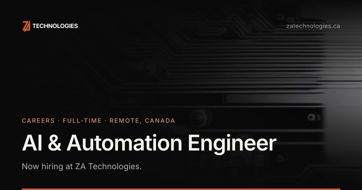 AI & Automation Engineer | Careers | ZA Technologies