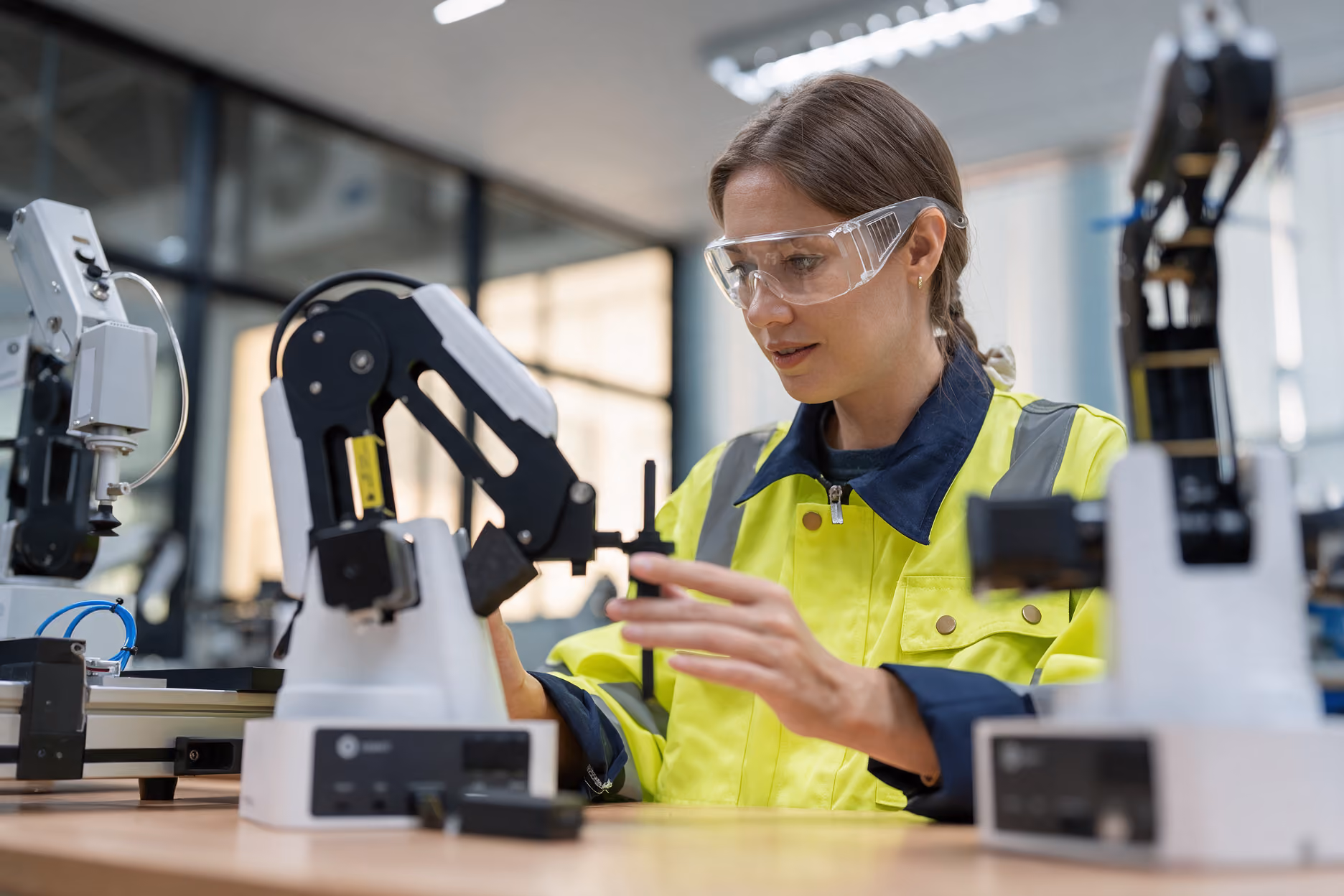 An experienced technician operating plant equipment