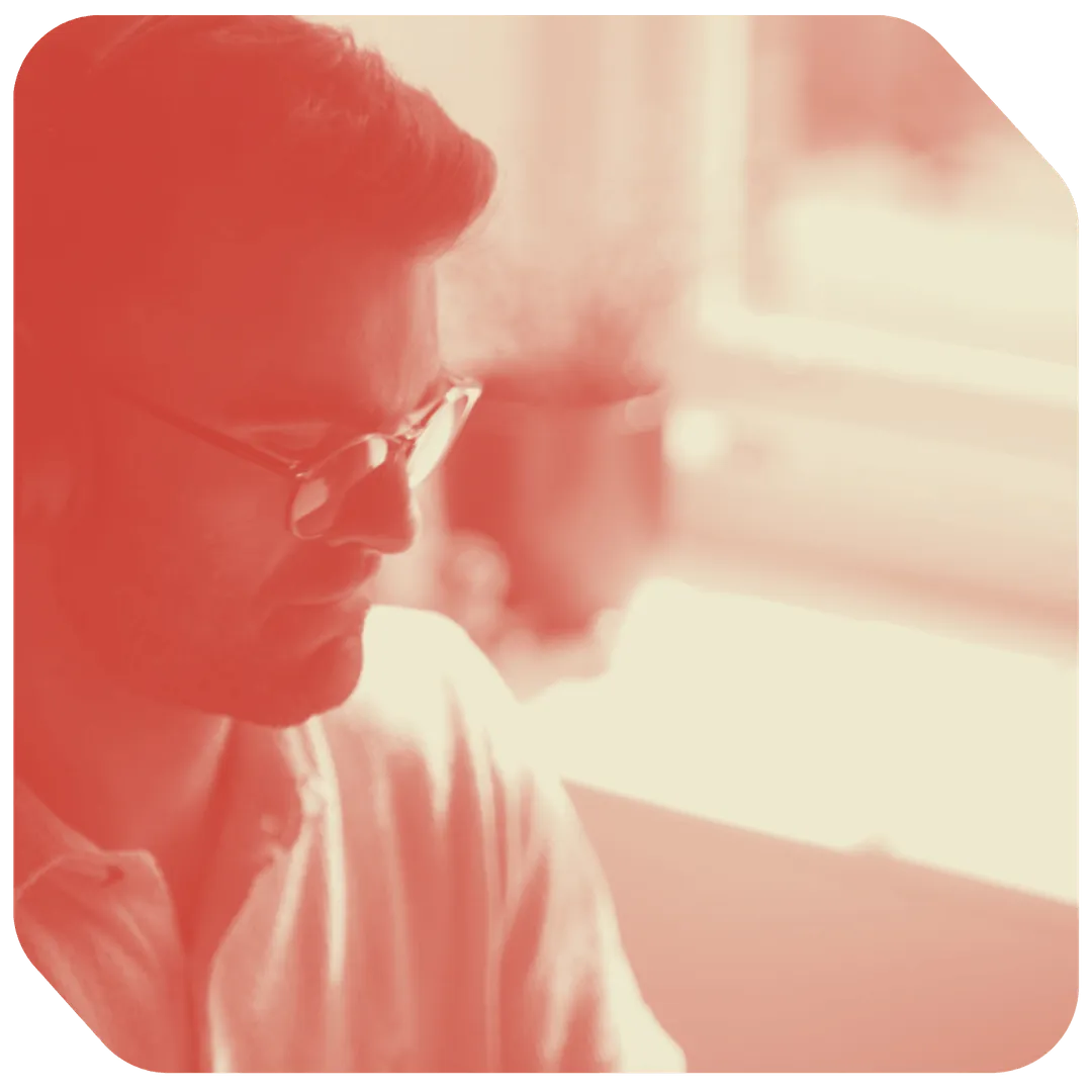 a man wearing glasses