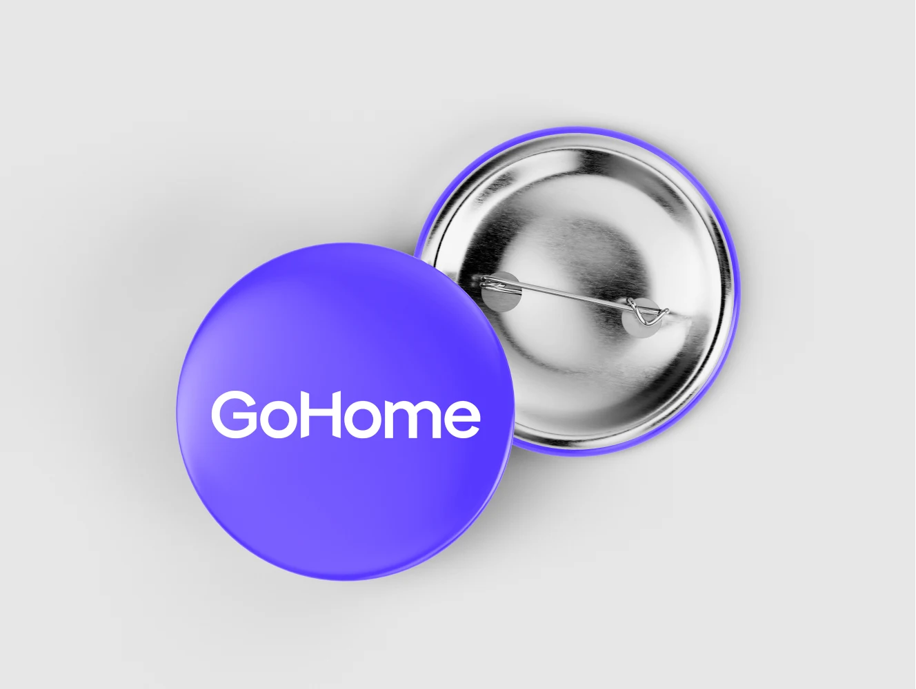 GoHome branded pin badge