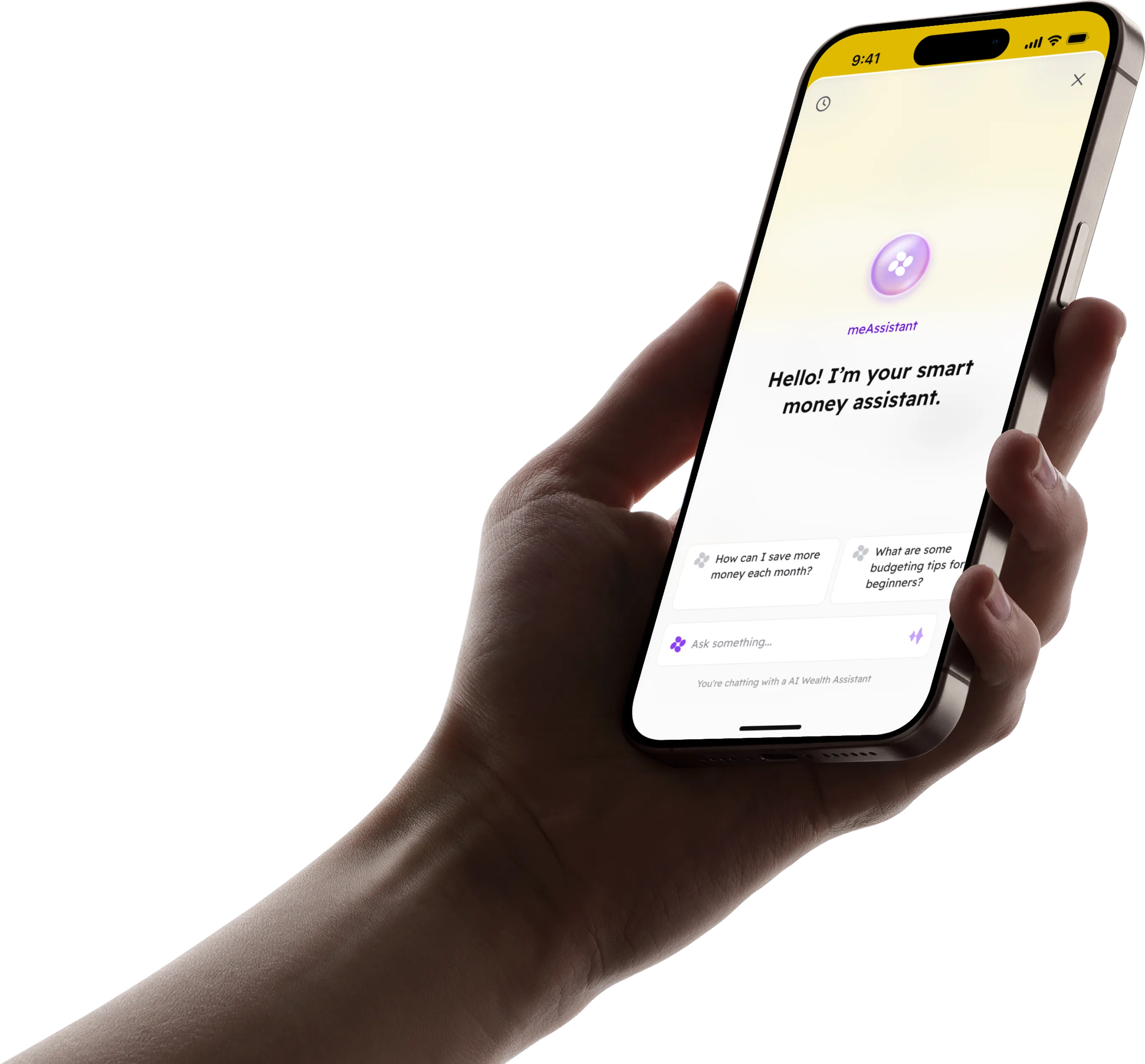meAssistant open on a customer's phone