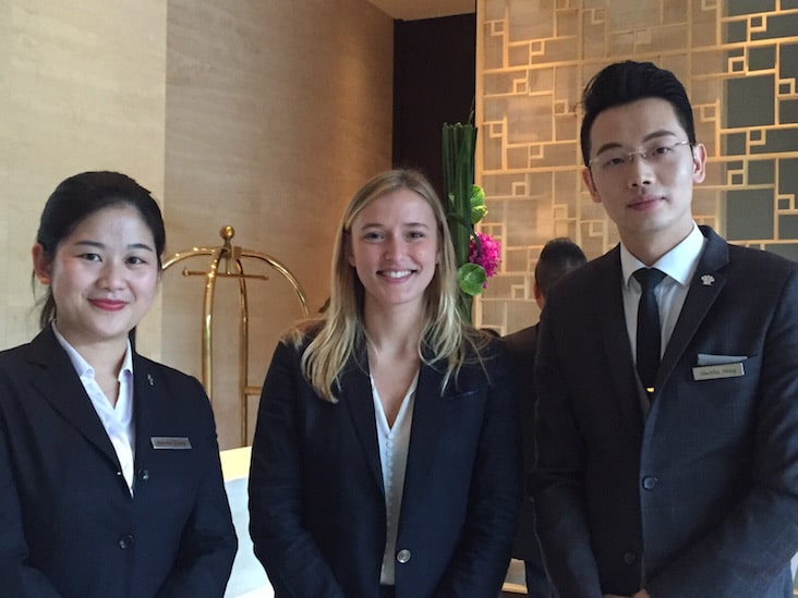 Hospitality interns at work in a Hong Kong hotel