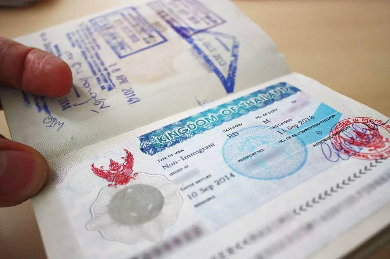 Documents and passport for a Thailand internship visa