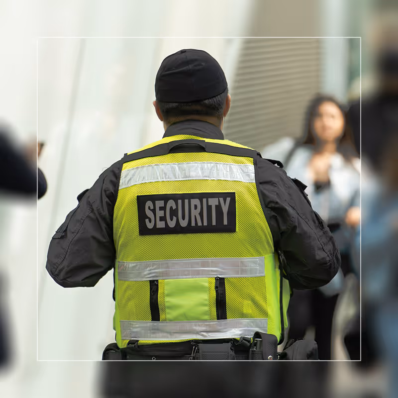 Security guard in workplace
