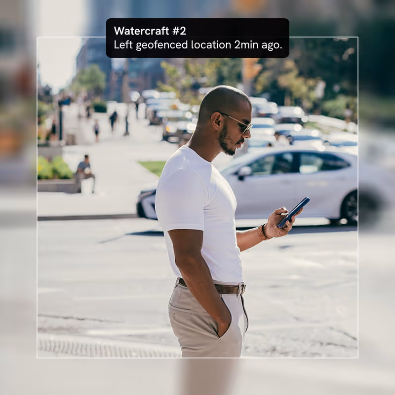 Man reading notification on his phone