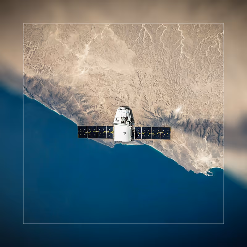 Satellite over the shore