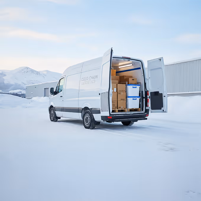 Truck in winter environment