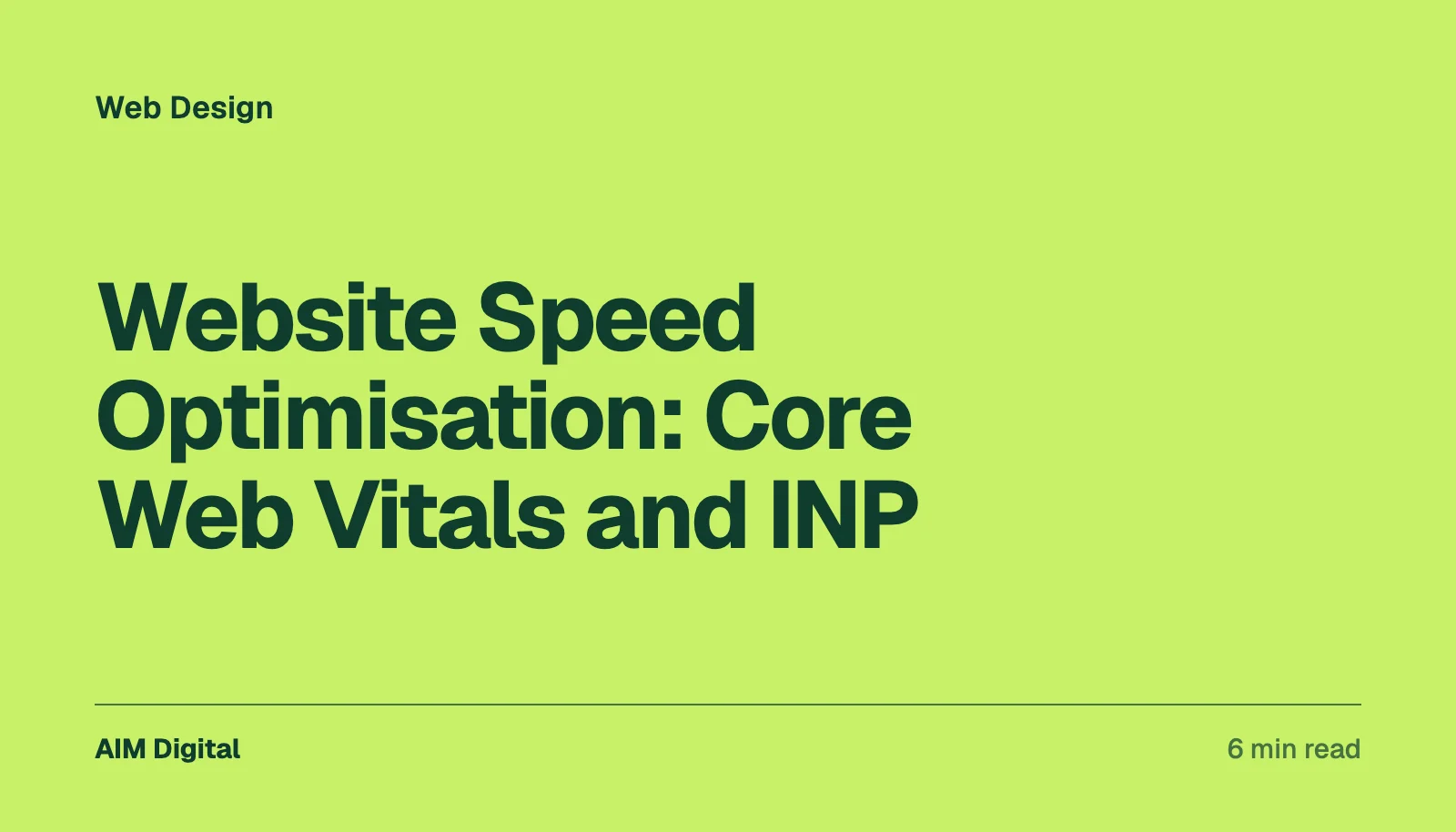 Cover card for Website Speed Optimisation: Core Web Vitals and INP